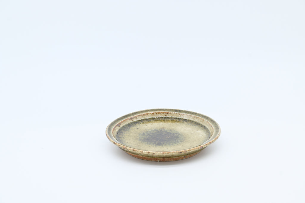 宮城陶器　5寸リムプレート（灰釉）/Miyagi Toki — 5-sun Rim Plate / Ash Glaze (Hai-yu)