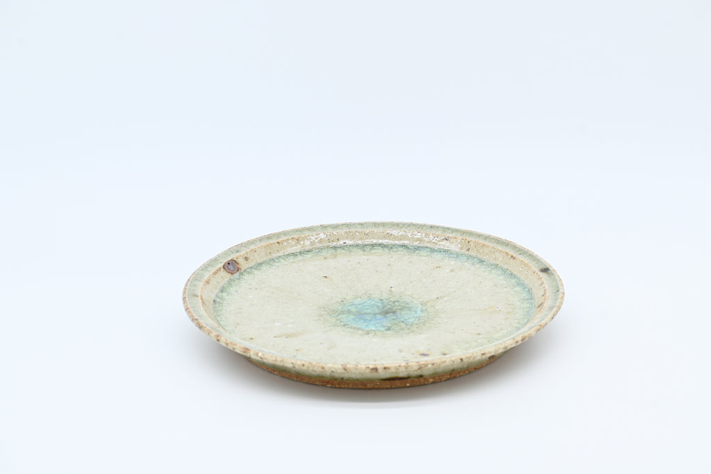 宮城陶器　7寸リムプレート（青磁釉）/Miyagi Toki — 7-sun Rim Plate / Celadon Glaze (Seiji-yu)